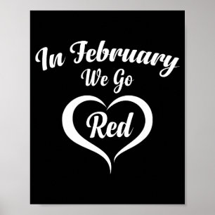 Póster En Febrero Nos Volvemos Rojos Conciencia Sobre Enf