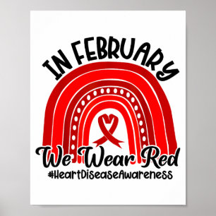 Póster En Febrero Nosotros Llevamos Rojo Conciencia de la