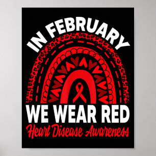 Póster En Febrero Nosotros Llevamos Rojo Conciencia de la