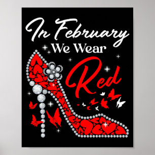 Póster En Febrero Nosotros Usamos Rojo Conciencia de la E