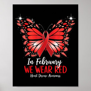 Póster En Febrero Nosotros Usamos Rojo Conciencia de la E