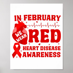 Póster En Febrero Nosotros Usamos Rojo Conciencia de la E