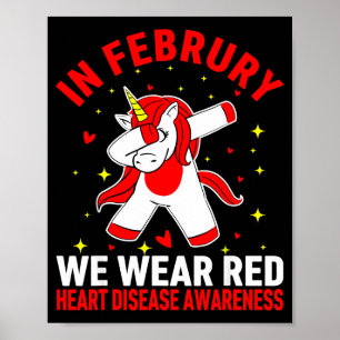 Póster En Febrero Nosotros Usamos Rojo Conciencia de la E