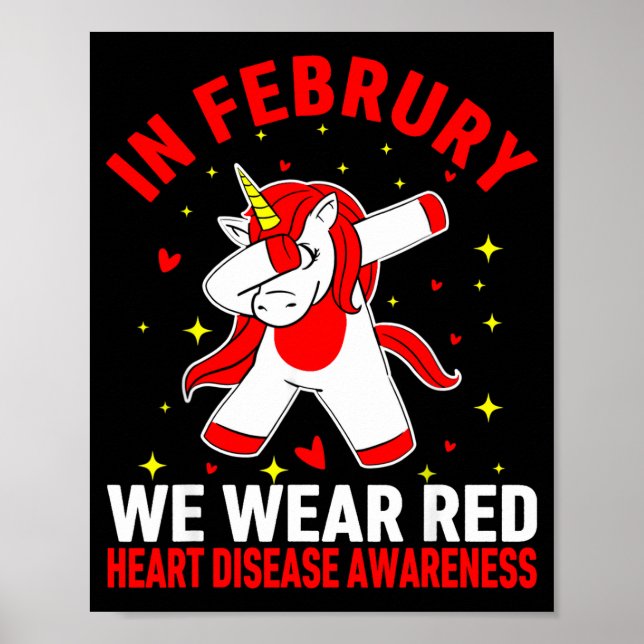 Póster En Febrero Nosotros Usamos Rojo Conciencia de la E (Frente)