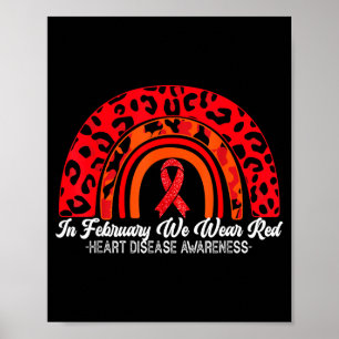 Póster En Febrero Nosotros Usamos Rojo Conciencia de la E