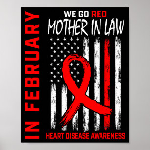 Póster En febrero usa rojo madre suegra enfermedad cardía