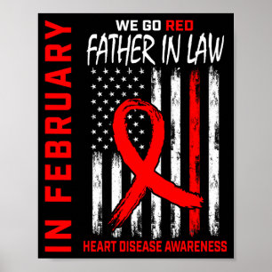 Póster En Febrero Usa Rojo Suegro Enfermedad Cardíaca A