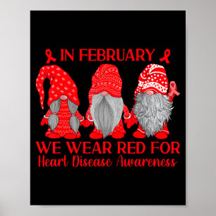 Póster En Febrero Usamos Cinta Roja Conciencia de Enferme