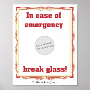 Póster En Funda de Emergencia Funny Money Gift Card Holde