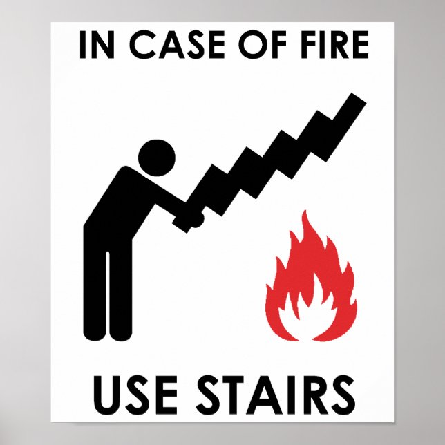 Póster En Funda de escaleras de uso de fuego (Frente)