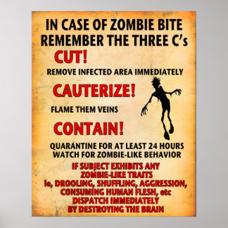 Póster "EN FUNDA de ZOMBIE BITE" poster Angry Johnny