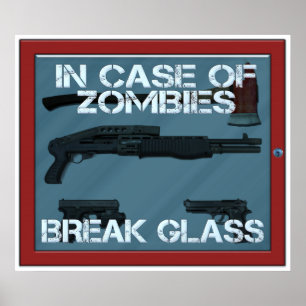 Póster En funda de Zombies romper el vidrio