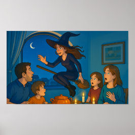 Póster En Halloween damos la bienvenida a las brujas!