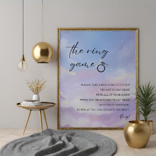 Póster En juego de nubes 9 Ring Juego de ducha de novia R