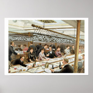 Póster En la bahía, hora de la cena - Una marea del océan