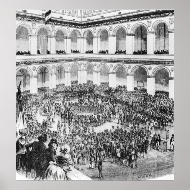 Póster En la Bolsa de París, 1846 (Frente)
