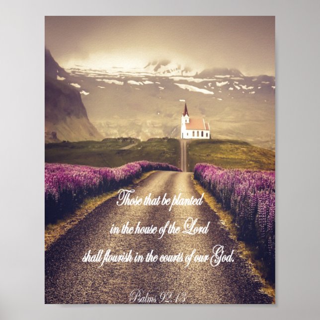 Póster En la casa del Señor Verso de la Biblia KJV (Frente)
