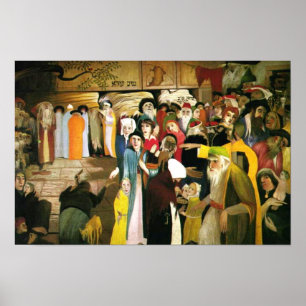 Póster En la entrada del Muro de los Lamentos en Jerusalé