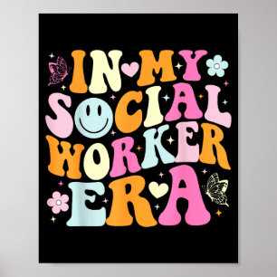 Póster En la era de trabajador social graduación de traba