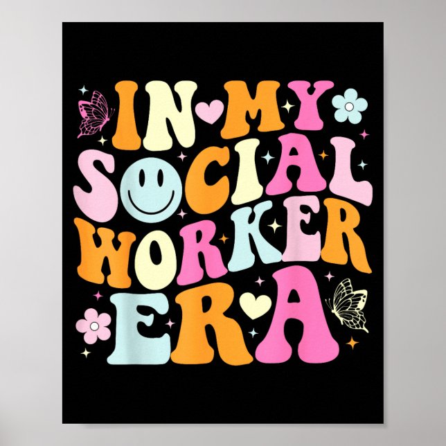Póster En la era de trabajador social graduación de traba (Frente)