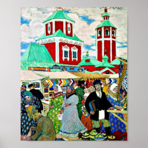 Póster En la Feria, fina pintura artística de Boris Kusto