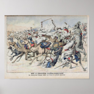 Póster En la frontera entre Argelia y Marruecos, un franc