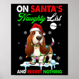 Póster En la lista de locos de Navidad de Santa nada más