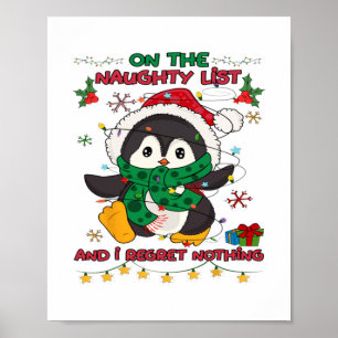 Póster en la lista traviesa y no lamento nada peguin