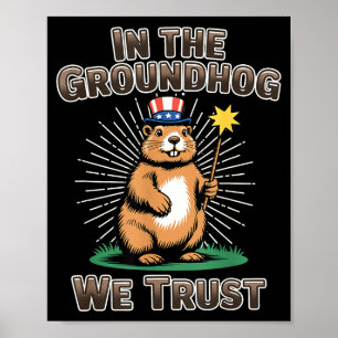 Póster En La Marmota Confiamos Chiste Divertido Del Día D
