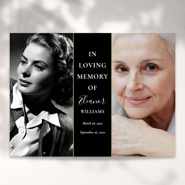 Póster En La Memoria Amada Entonces Y Ahora 2 Memorial De (In Loving Memory Then And Now 2 Photo Memorial Poster)