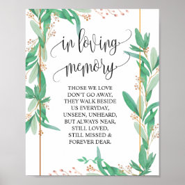 Póster En la memoria amorosa Boda Rótulo de la tabla conm