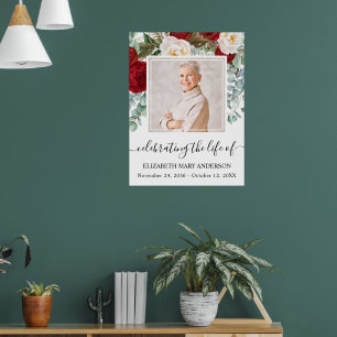 Póster En la memoria amorosa el rojo Roses Roses Floral P