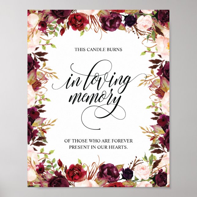 Póster En la memoria amorosa, el Rótulo quema velas conme (Frente)