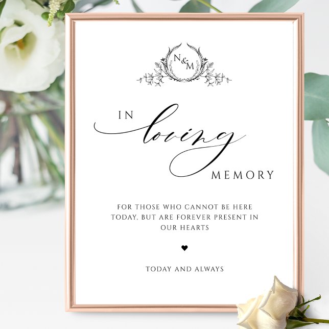 Póster En la memoria amorosa, elegante Rótulo de Monogram (Subido por el creador)