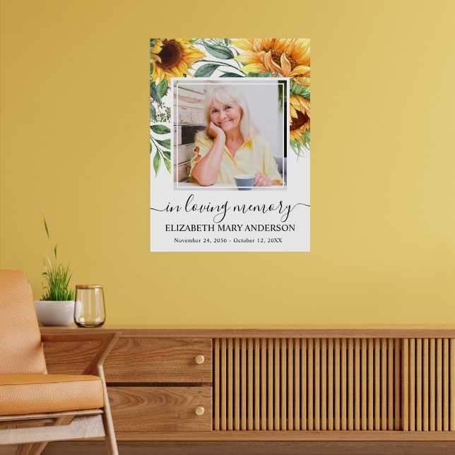 Póster En la memoria amorosa Poster de foto de girasol (Salón 2)