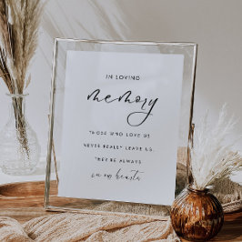 Póster En la memoria de amor Rótulo de tabla Boda moderna