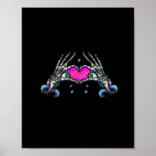 Póster En la muerte - Manos Skeleton Heart