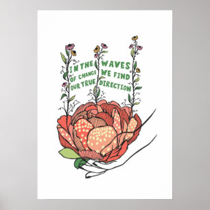 Póster En la ola de cambio encontramos nuestra verdadera