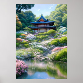 Póster En la parte superior del jardín japonés
