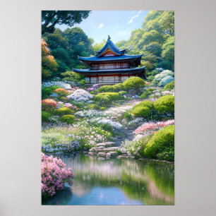 Póster En la parte superior del jardín japonés