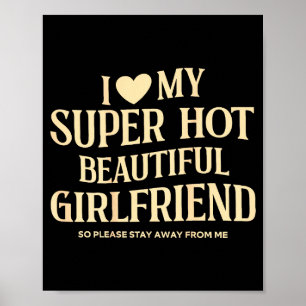 Póster (en la parte trasera) Amo a mi novia súper calient