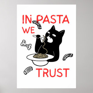 Póster En la Pasta Confiamos – Amante Divertido de los Ga