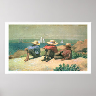 Póster En la playa, 1875 (w/c)
