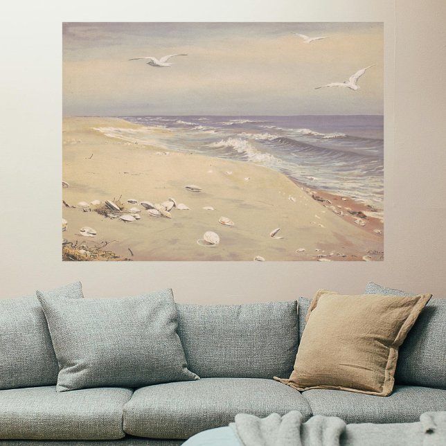 Póster En la playa (1879) - Arte costero vintage (Subido por el creador)