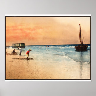 Póster En la playa - Bella Artes Vintage