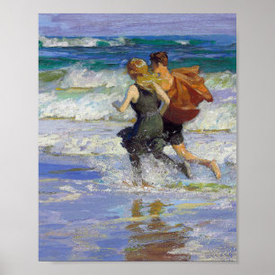 Póster En la playa de Edward Henry Potthast
