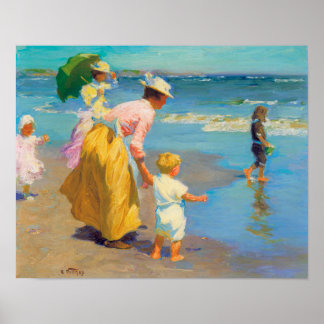 Póster En la playa de Edward Potthast