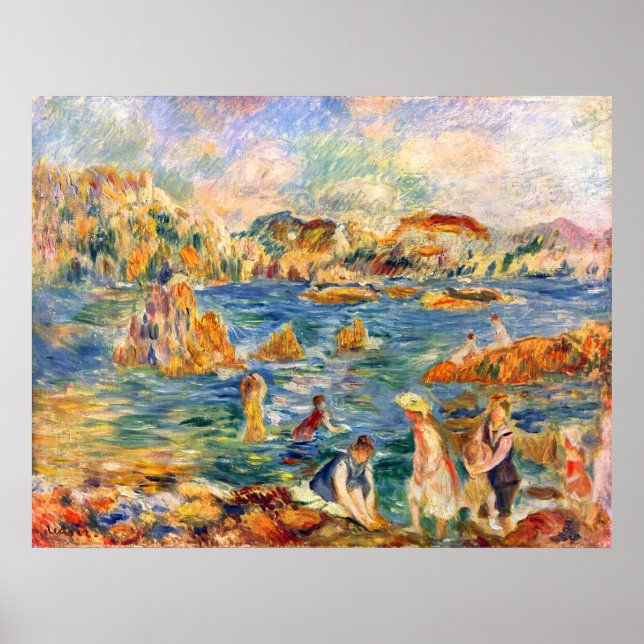 Póster En la playa de Guernesey por Alfred Sisley (Frente)