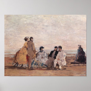 Póster En la playa de Trouville, 1865