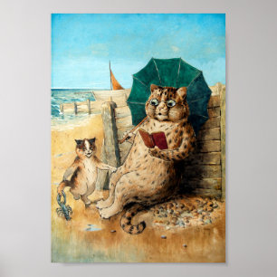 Póster En La Playa, Louis Wain